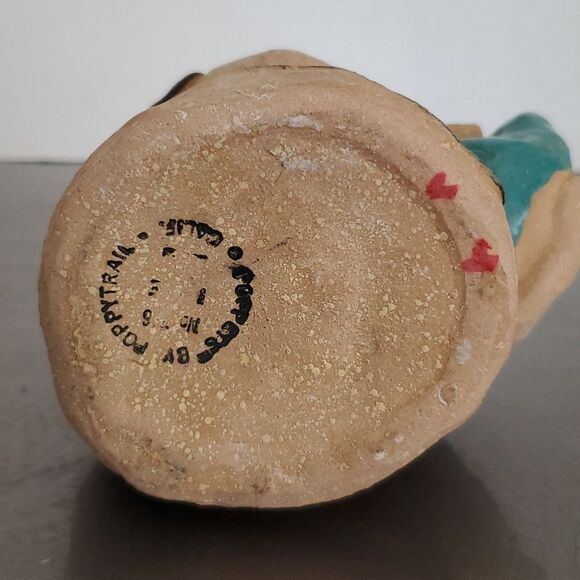 Metlox Poppets by Poppytrail Girl Bird on Head Vintage Stoneware Art Pottery - Picture 9 of 12